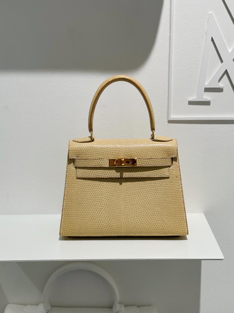Hermes Kelly 20 vintage Beige Lizard GHW SG Women s Fashion