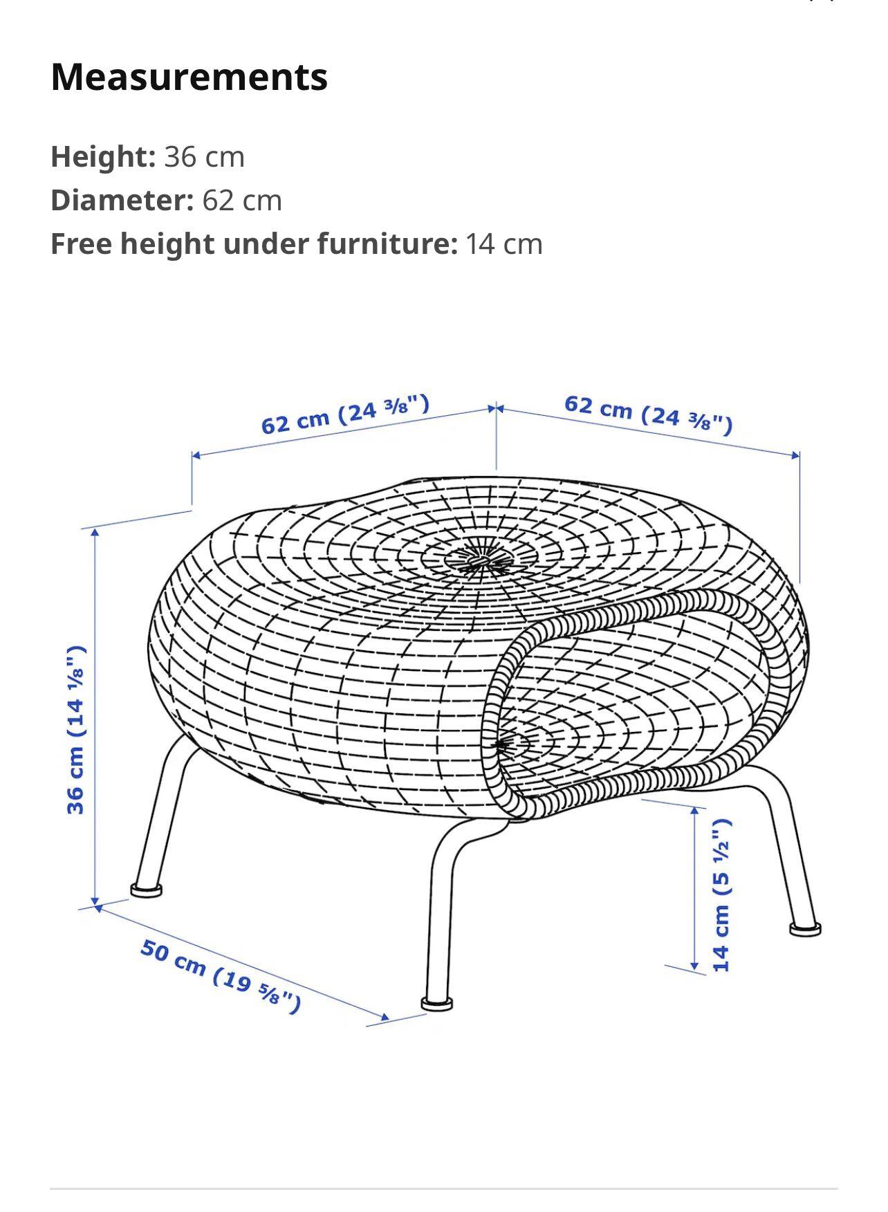 IKEA Gamlehult Rattan Footstool with Storage, Furniture & Home Living