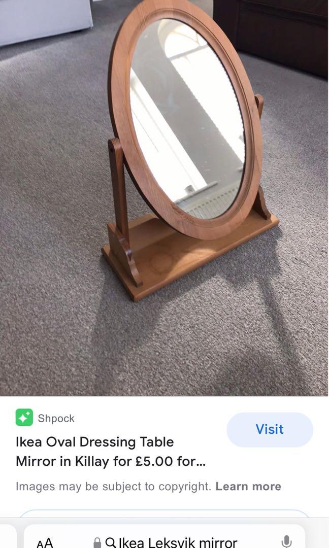 IKEA Pinewood Levisk oval mirror, Furniture & Home Living, Home Decor