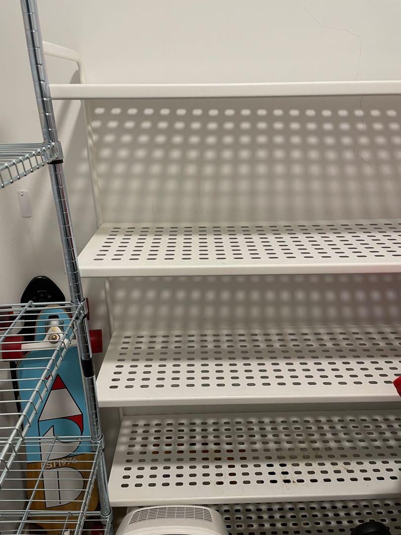 Ikea white metal shelf, Furniture & Home Living, Furniture, Shelves