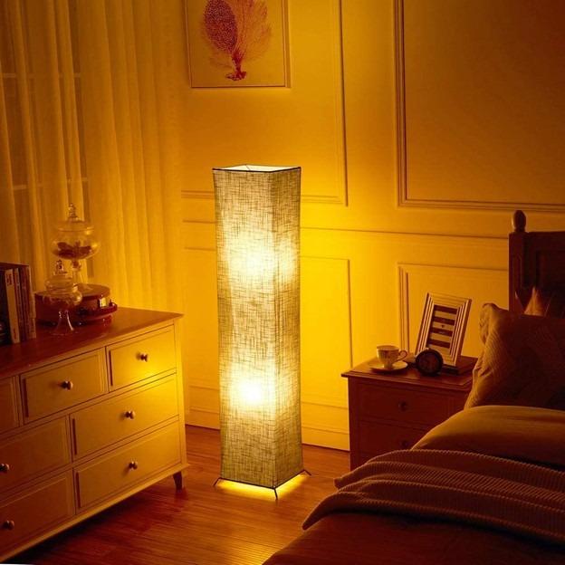 ????IS030 Floor Lamp, CHIPHY Square Standing Lamp, Color Changing and Dimmable  Smart RGB Bulbs, Brown Linen Shade, Modern Light for Living Room, Bedroom  and Office????, Furniture  Home Living, Lighting  Fans,