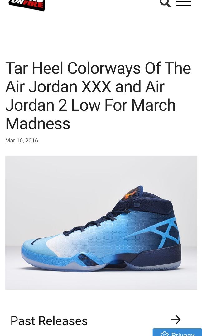 Jordan XXX tar heel north Carolina size 10 Men s Fashion