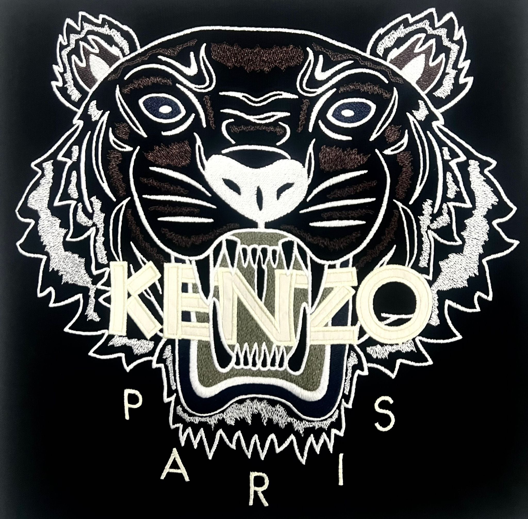 KENZO Brown Embroidered Tiger Tee Men s Fashion Tops Sets