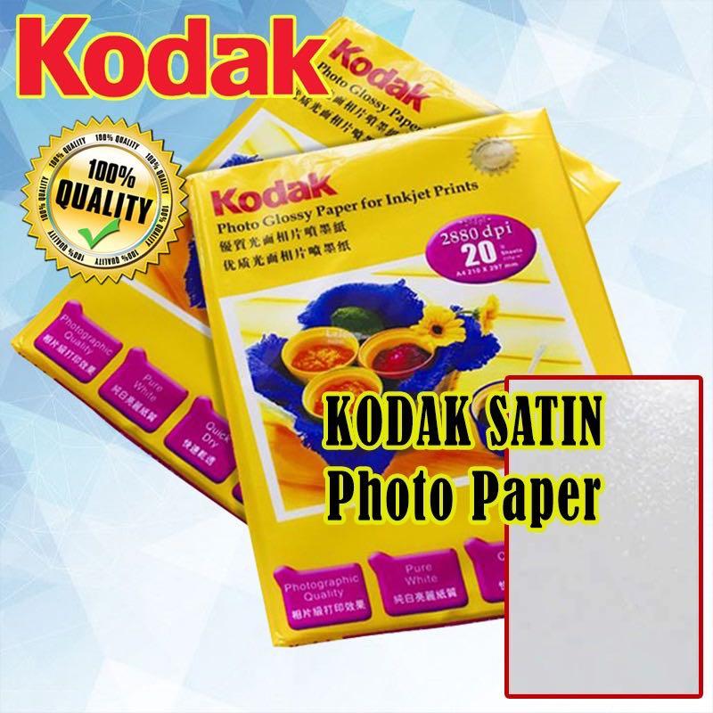 KODAK SATIN (Matte) Photo Paper A4 Size 20 Sheets 260gsm, Photography