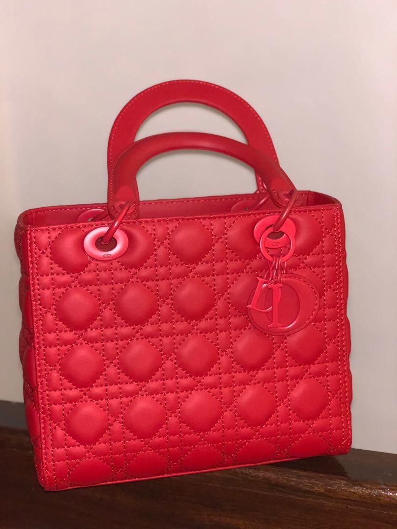 Lady dior matte sale red