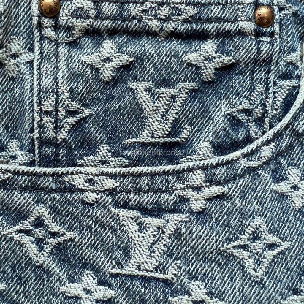 Louis Vuitton LV Monogram Patchwork Denim Pants, Men's Fashion