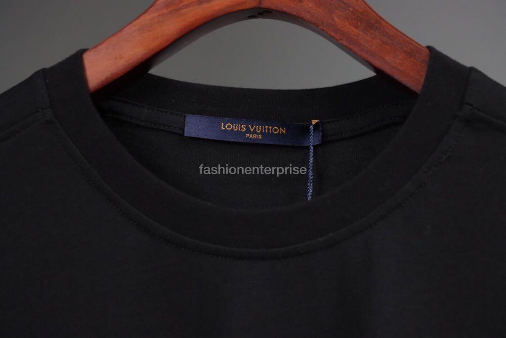 Shop Louis Vuitton Lvxnba Front-And-Back Letters Print T-Shirt