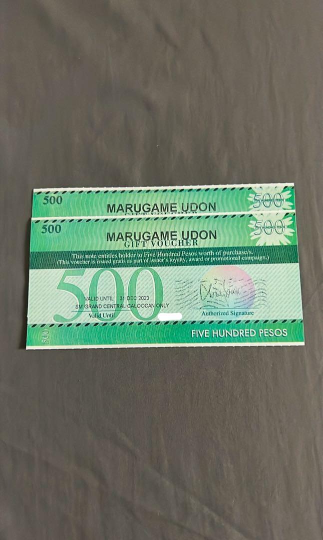 Marugame Udon Gift Certificate, Tickets & Vouchers, Vouchers ...