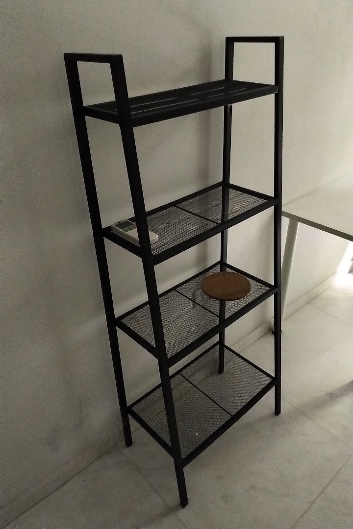 Matt Black Display Rack (Standing, Four Tiers), Furniture & Home Living