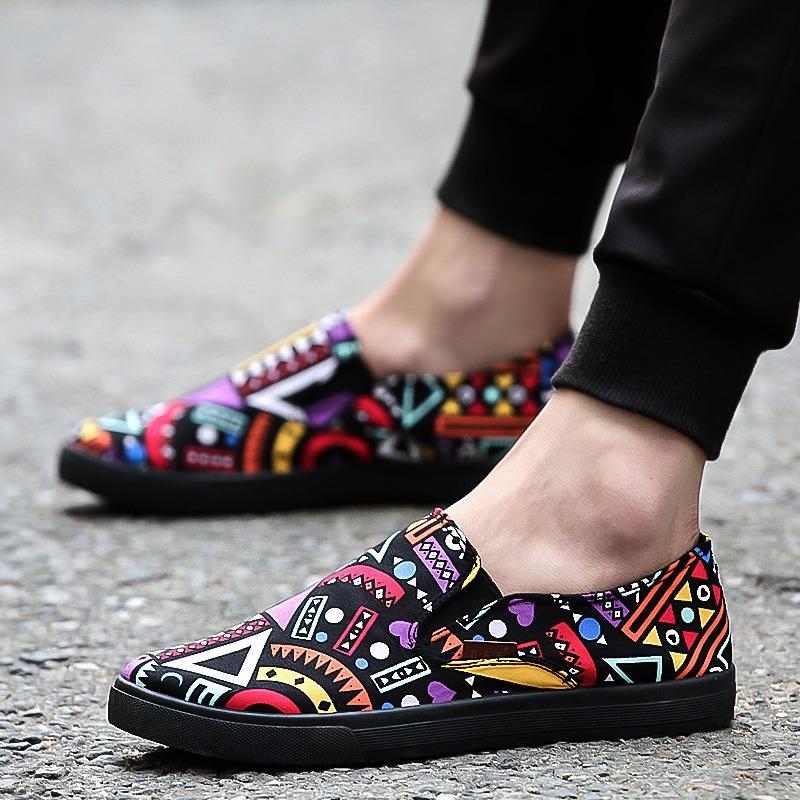 Printed canvas shoes for men store