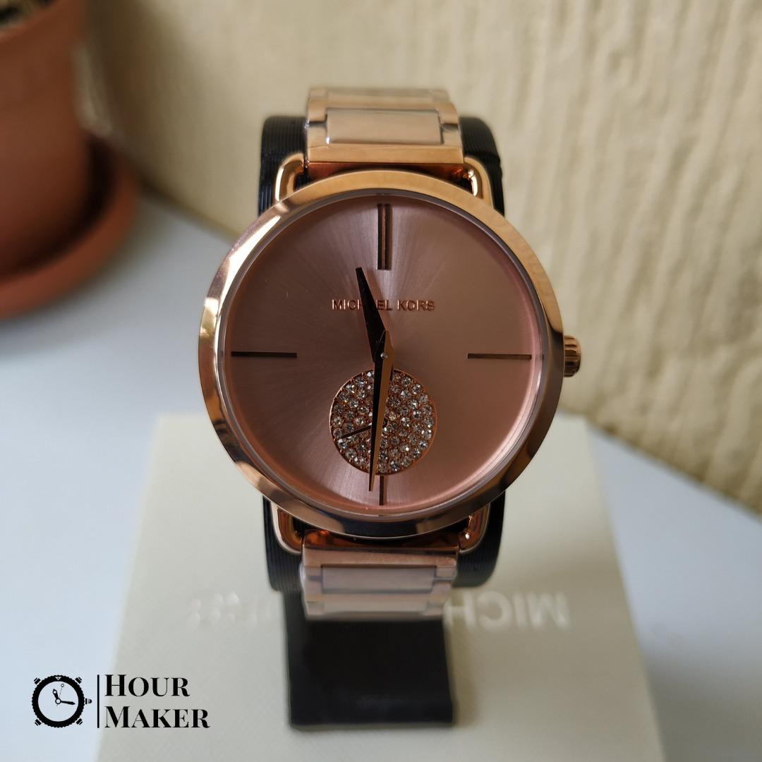 MICHAEL KORS Portia MK3640 Rose Dial Rose Gold tone Ladies Watch