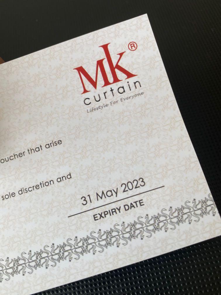 MK Curtain RM300 Voucher, Tickets & Vouchers, Vouchers on Carousell