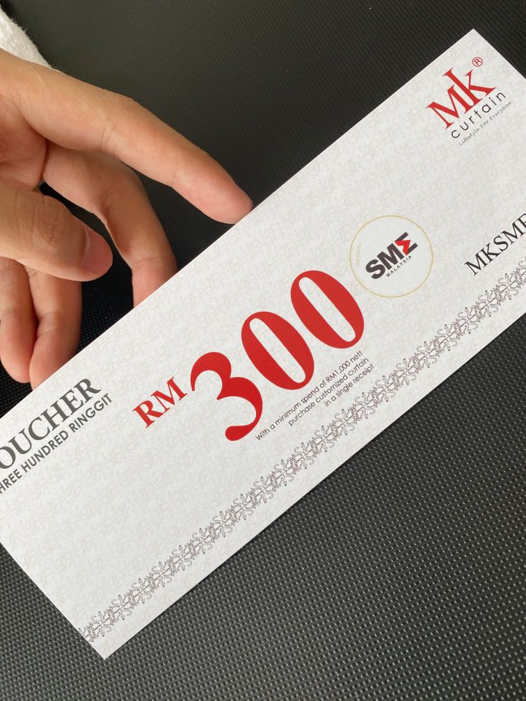 MK Curtain RM300 Voucher, Tickets & Vouchers, Vouchers on Carousell