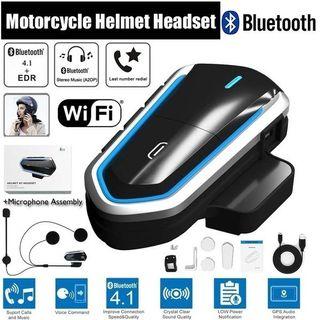 Motorcycle Headphone Helmet Intercom Bluetooth 4.1 Headset Interphone Wireless Riding Handsfree FM Radio Stereo MP3 Earphone