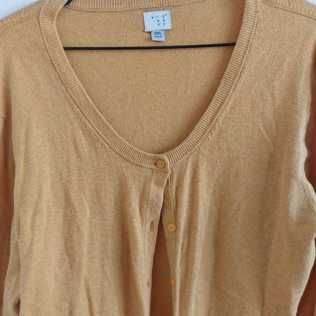 Mustard Yellow Cardigan (Plus Size), Women's Fashion, Coats, Jackets