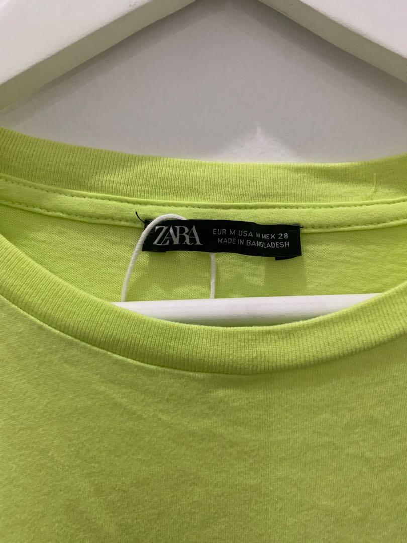 Neon T-Shirt Zara Kaos Zara Neon Hijau Lime