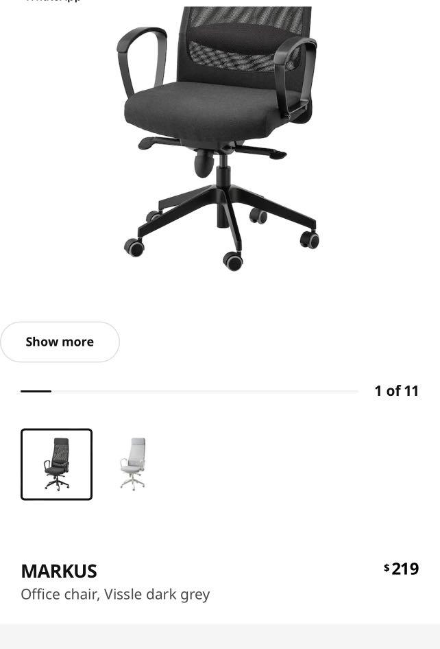 Office Chair Ikea Markus, Furniture & Home Living, Furniture, Chairs