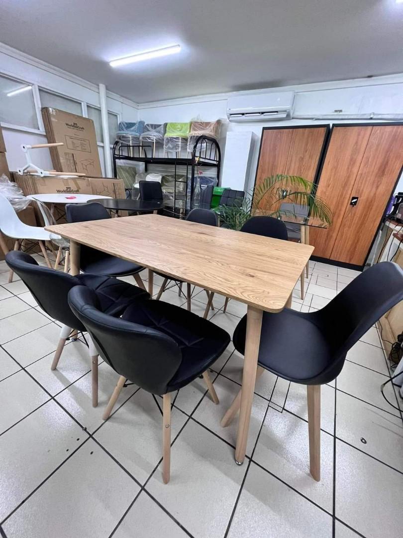 CHEAPEST KAIA WOOD SCANDI TABLE (Category: Tables & Sets) located in Quezon City. Submitted by wcfonlinestore (Listing ID 1174882105, Image 2). Description: MEDIUM: 1200x800x750mm Materials: 18mm MDF table top with painting,50 Diameter wood legs + metal Weight load capacity: 80 kg Weight: 20.8 kgs Packing size: 1280x880x150mm.