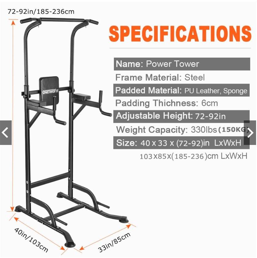 Chin Up Bar Onetwofit Foldable Power Tower Pull Up Bar Station