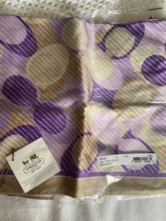 Original Coach Lilac and Gold Scarf with Plastic