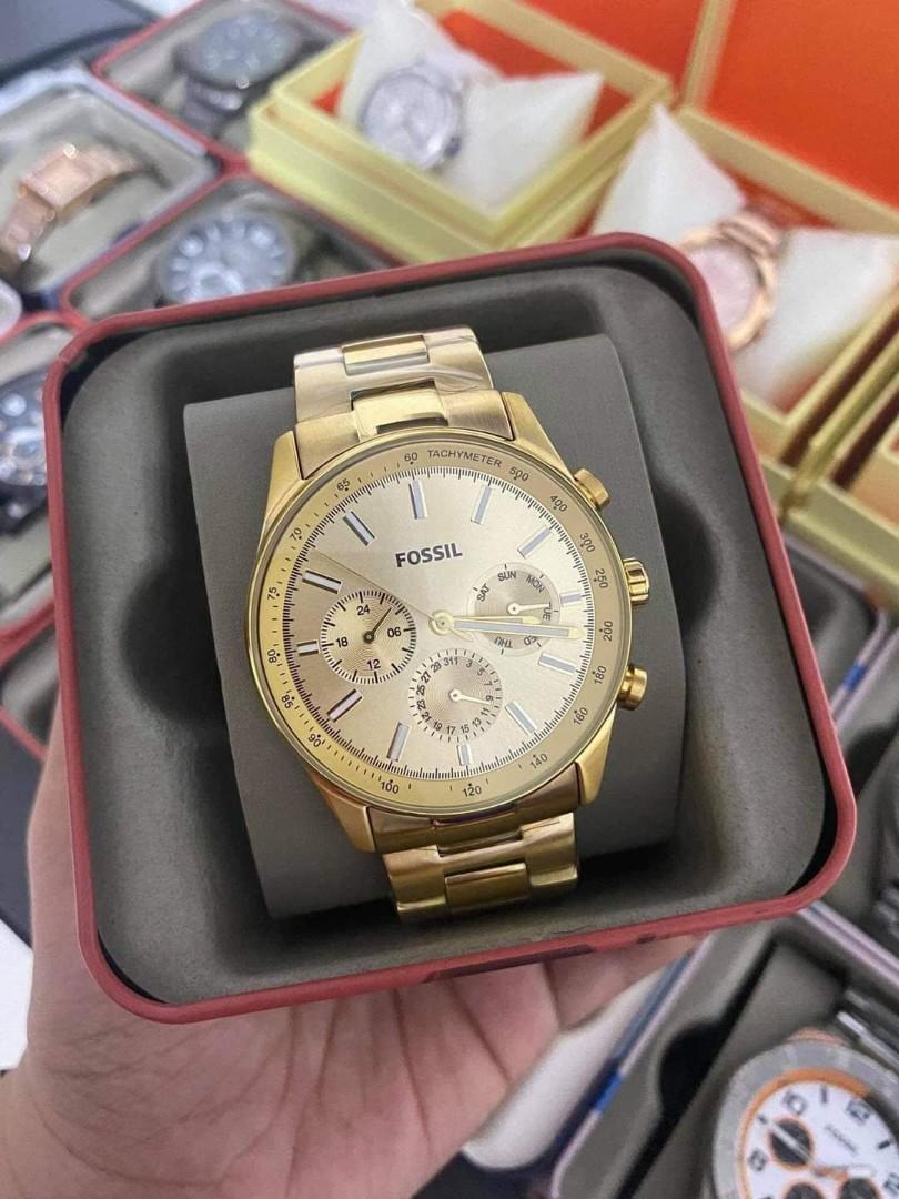 Fossil gold plated watches clearance