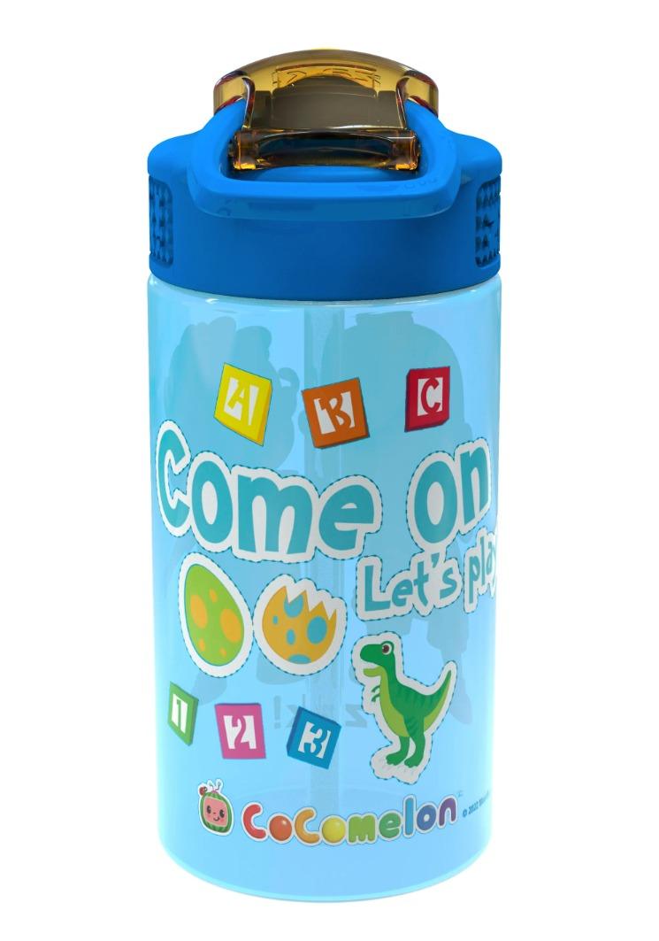 Zak Designs Cocomelon Kids Water Bottle with Spout Cover and Built-in