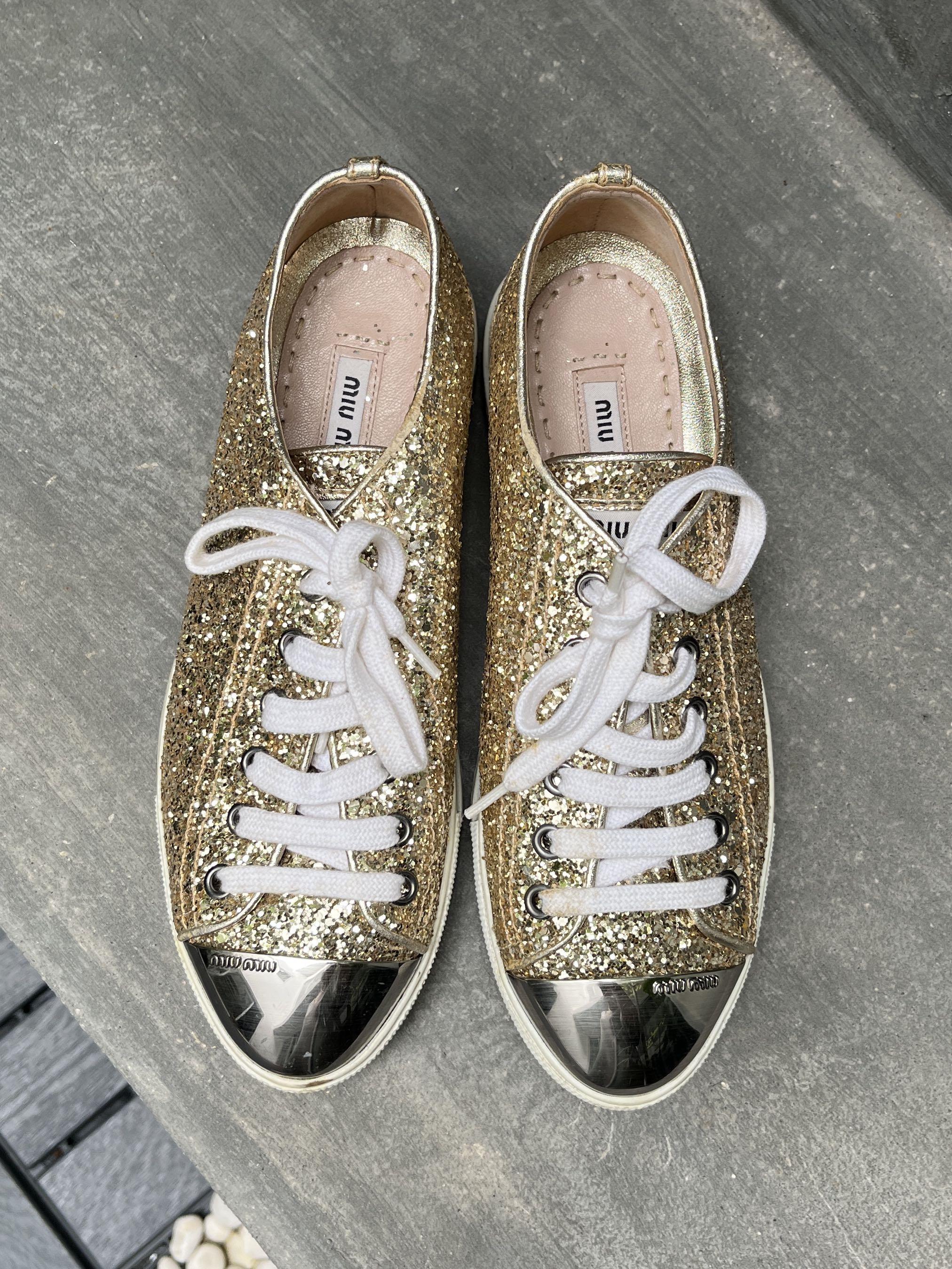 Trainers Turnschuhe Gold Glitter Gold Glitter Trainers Uk Top
