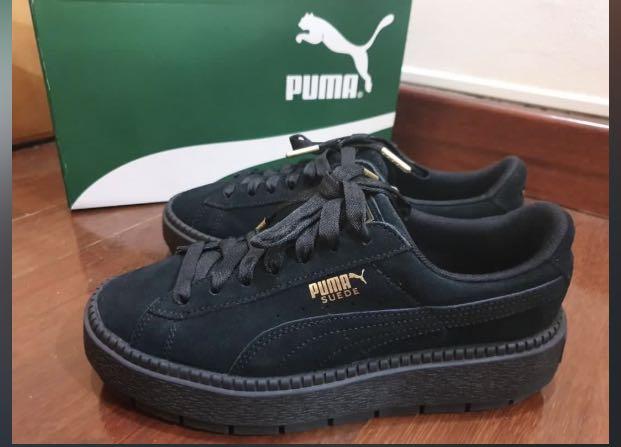 puma suede thick sole