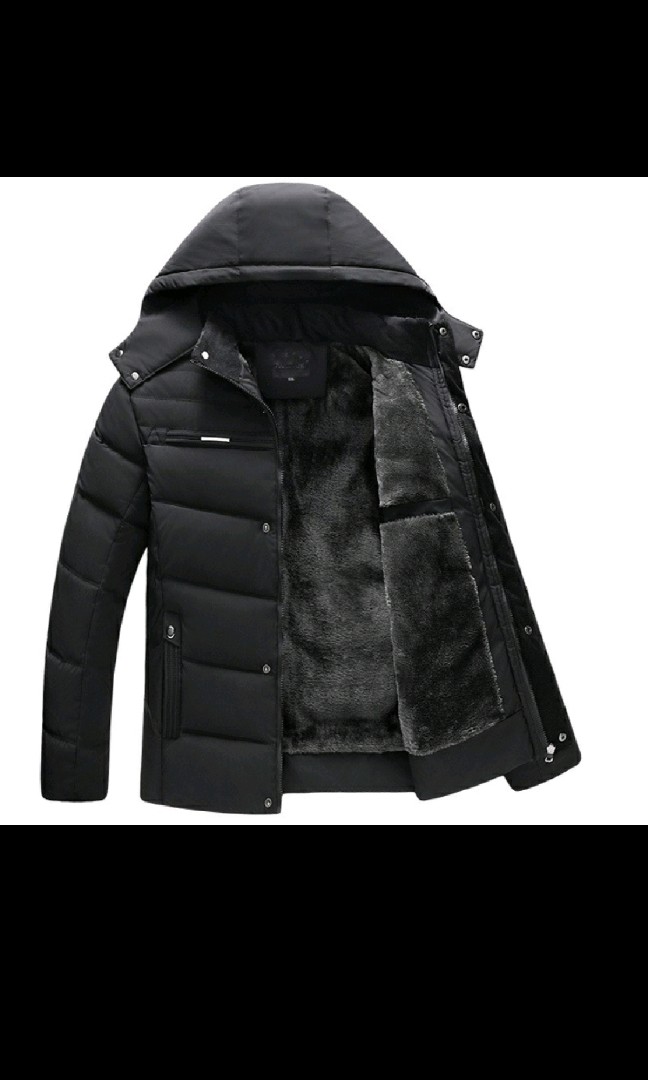 Quilted Down Fur Winter Jacket Male Men s Fashion Coats