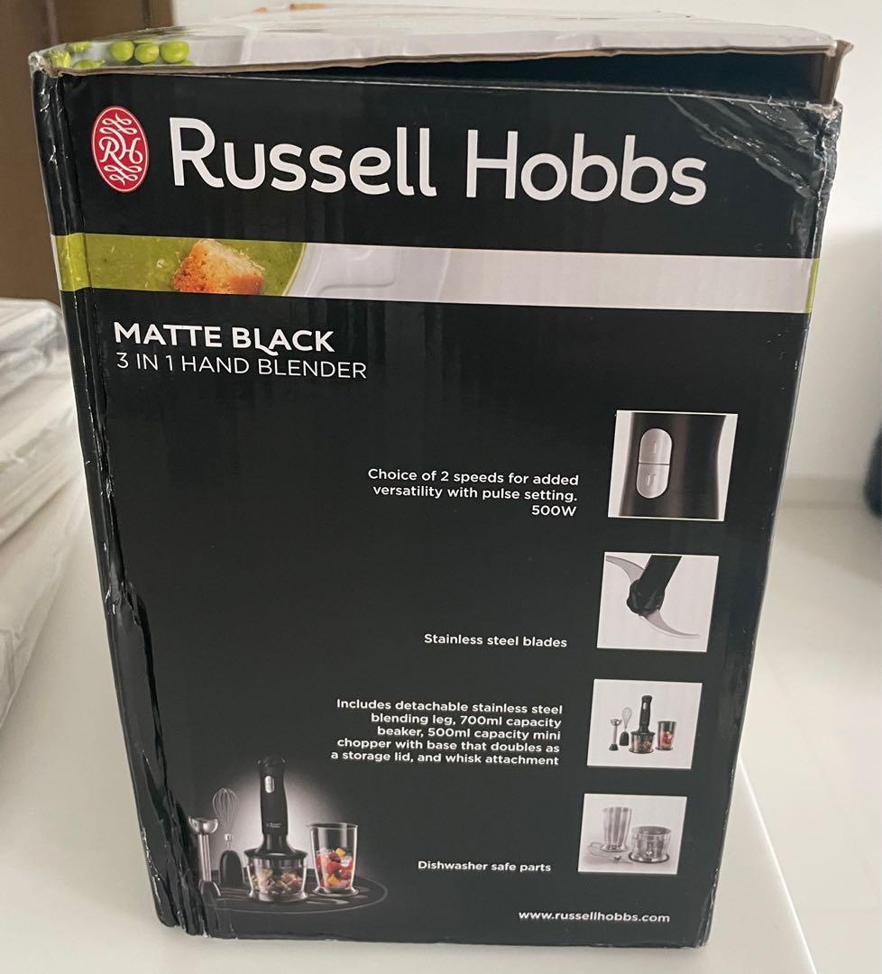 Russell Hobbs black 3 in 1 hand blender, TV & Home Appliances, Kitchen