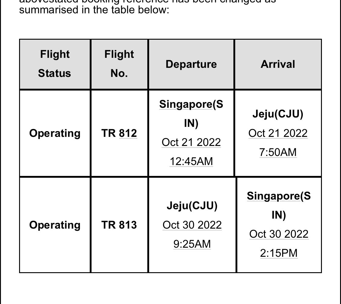 Scoot Air Ticket Singapore to Jeju (Korea) 2 pax two way, Tickets
