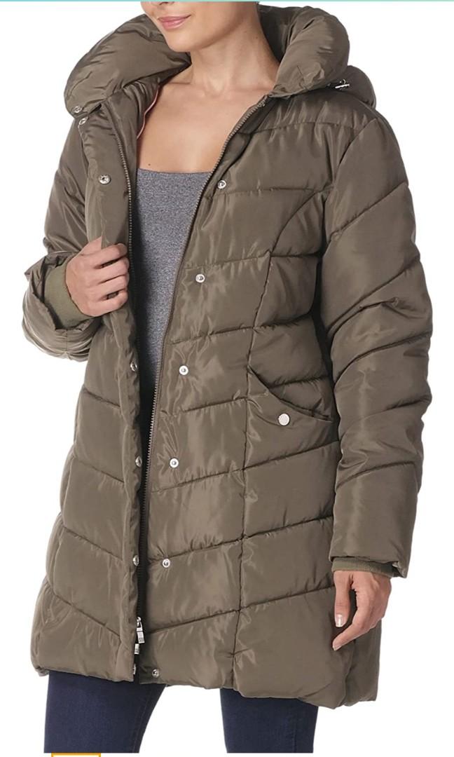 Steve Madden Faux Fur Lined Puffer Jacket - Women's Coats/Jackets in Olive
