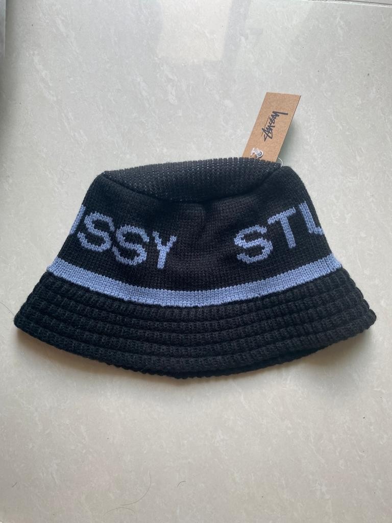 全新）Stussy Jaquard Knit Bucket Hat Black黑色針織漁夫帽| Unisex 