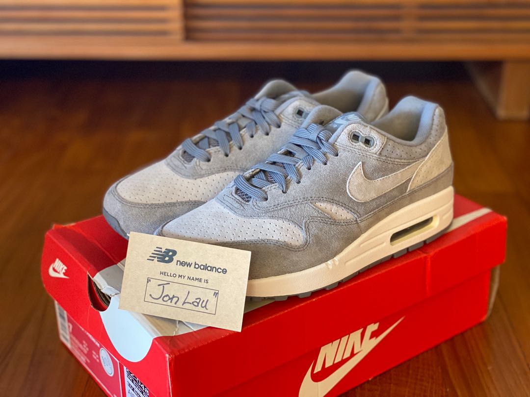 US7 Air Max 1 Wolf Grey Men s Fashion Footwear Sneakers on