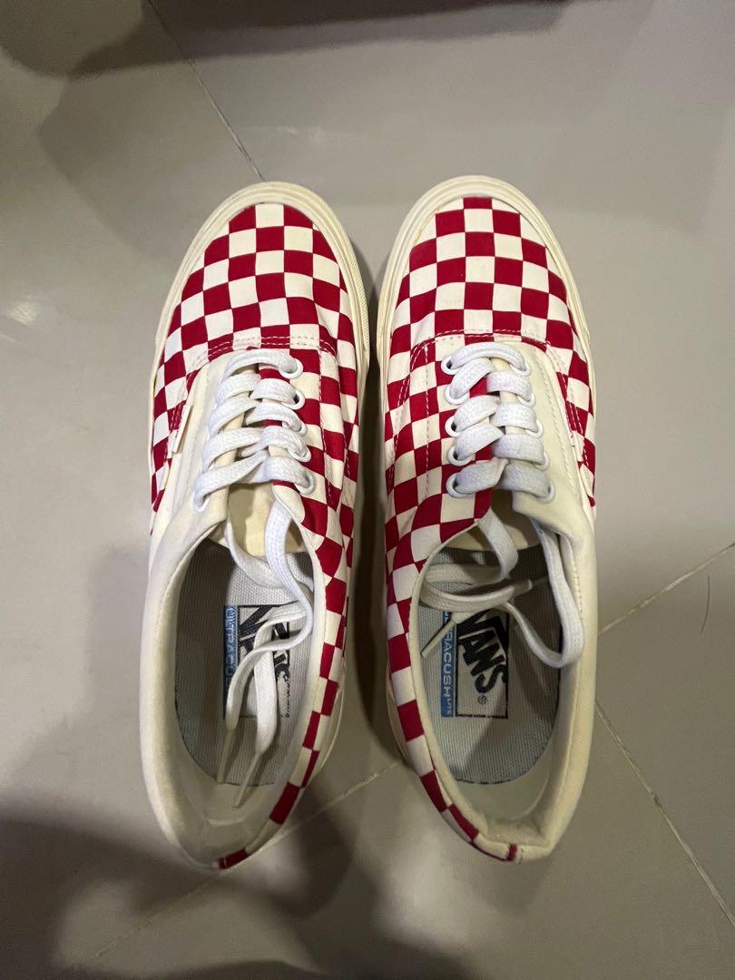 Vans checkered shoes red sales