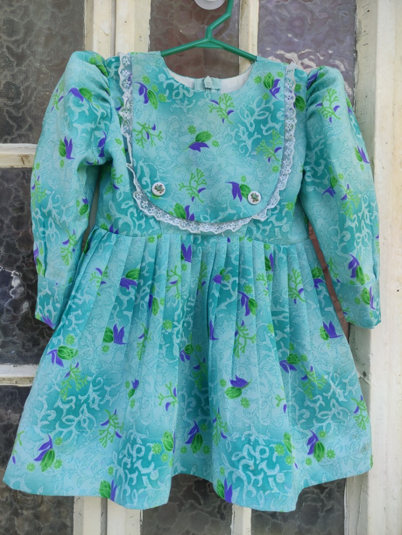Vintage Baby Girl Dress 12mos Padded Shoulder, Babies & Kids, Babies