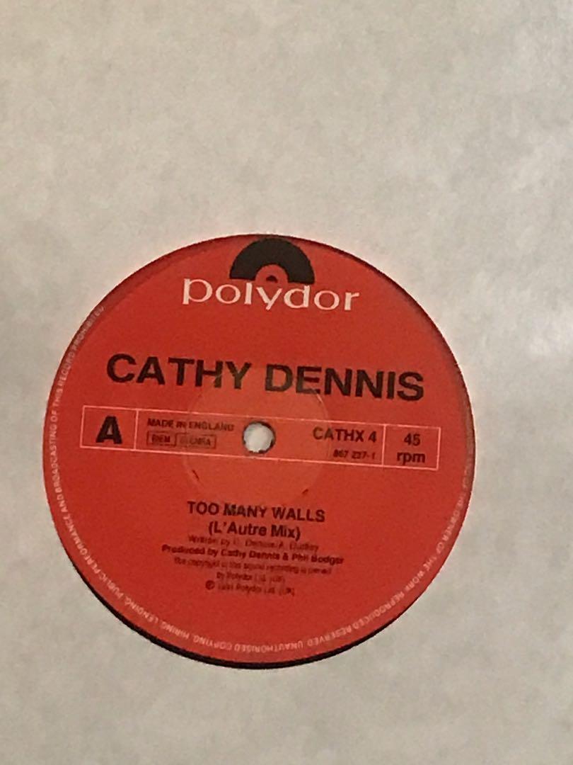 Vinyl Record 12” Single Cathy Dennis Too Many Walls, Hobbies