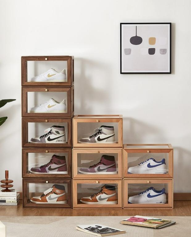 WAYLON Stackable Shoe Storage Box Set of 3 Furniture Home Living Home Improvement Organisation Storage Boxes Baskets on Carousell