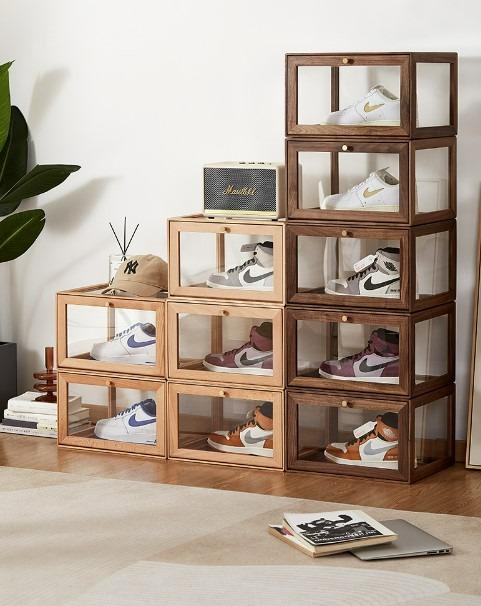 WAYLON Stackable Shoe Storage Box Set of 3