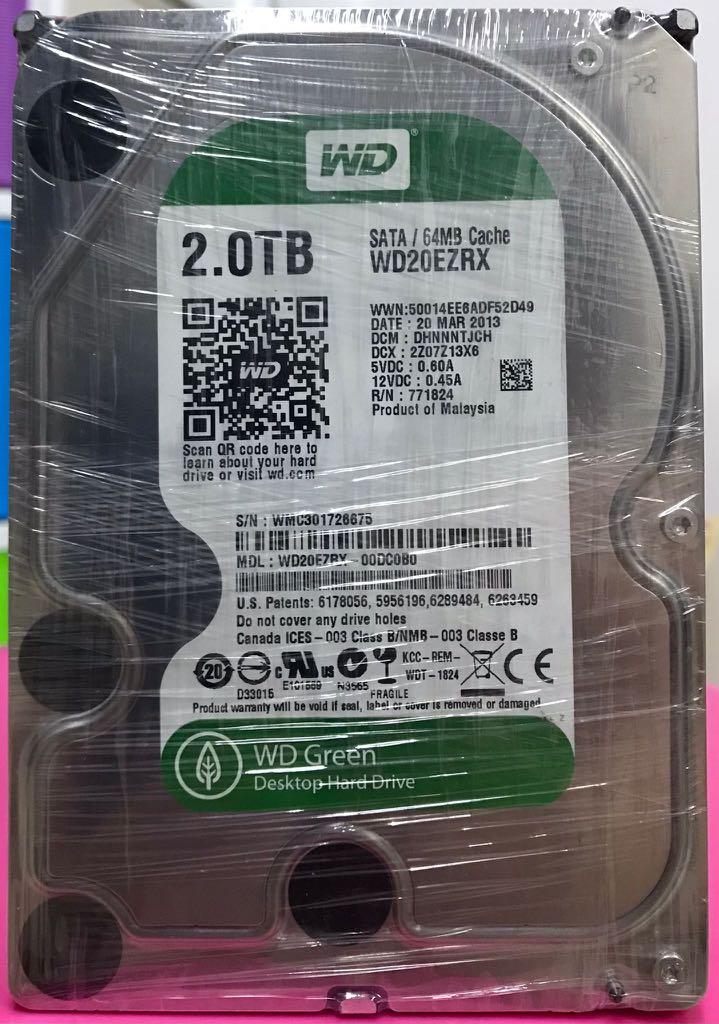 WD Green Desktop Hard Drive 2.0TB 3.5