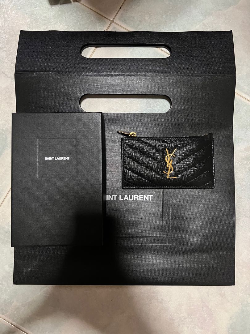 YSL card case with zip GHW, Women's Fashion, Bags & Wallets, Purses ...