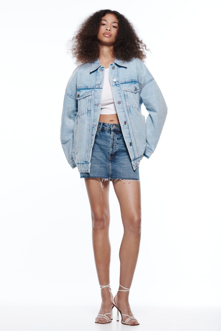 Zara denim jacket with voluminous 