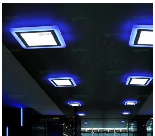 2 Tone Blue Light Border Recess False Ceiling LED Ambient Downlight