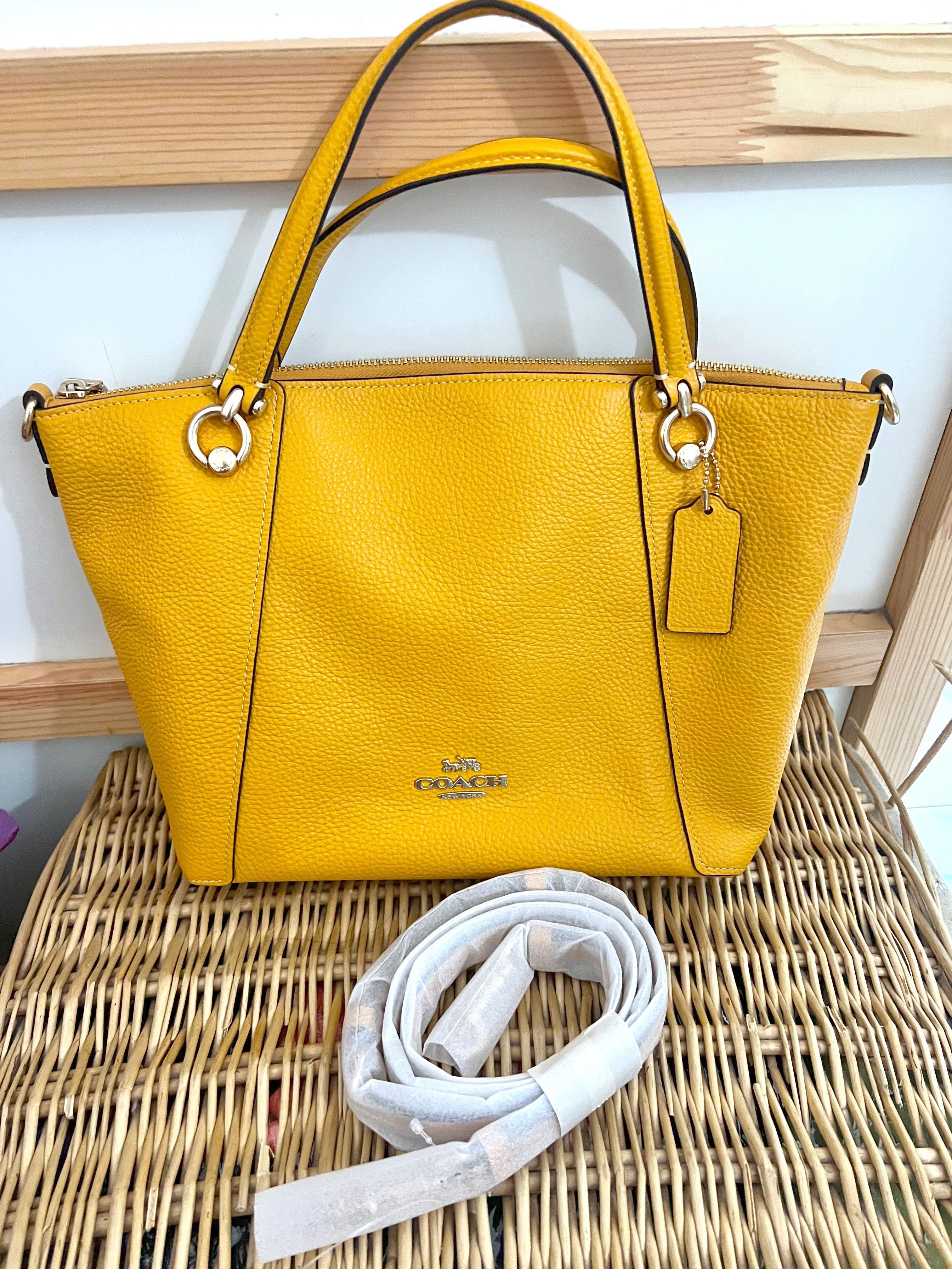 Coach mustard yellow handbag best sale
