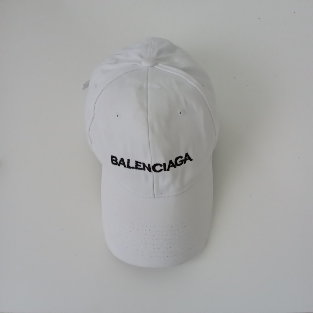 BALENCIAGA White Hat ORI Preloved Fesyen Pria Aksesoris Topi