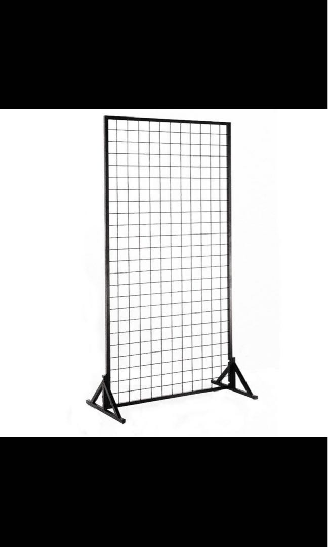 Black grid mesh shelf frame display event rack stand, Furniture & Home ...