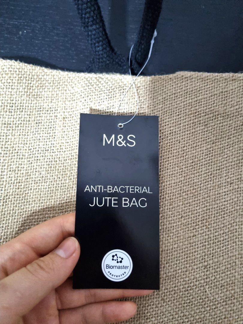 BNWT Marks Spencer Jute Tote Bag Antibacterial