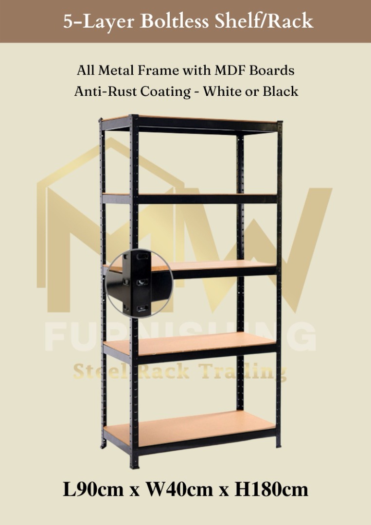 5 Layer Boltless Racks, Furniture & Home Living, Home Improvement