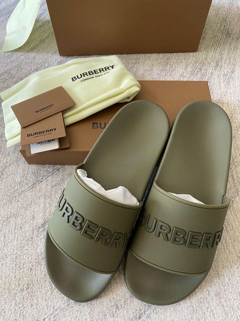 Burberry Slides, Men's Fashion, Footwear, Flipflops and Slides on Carousell