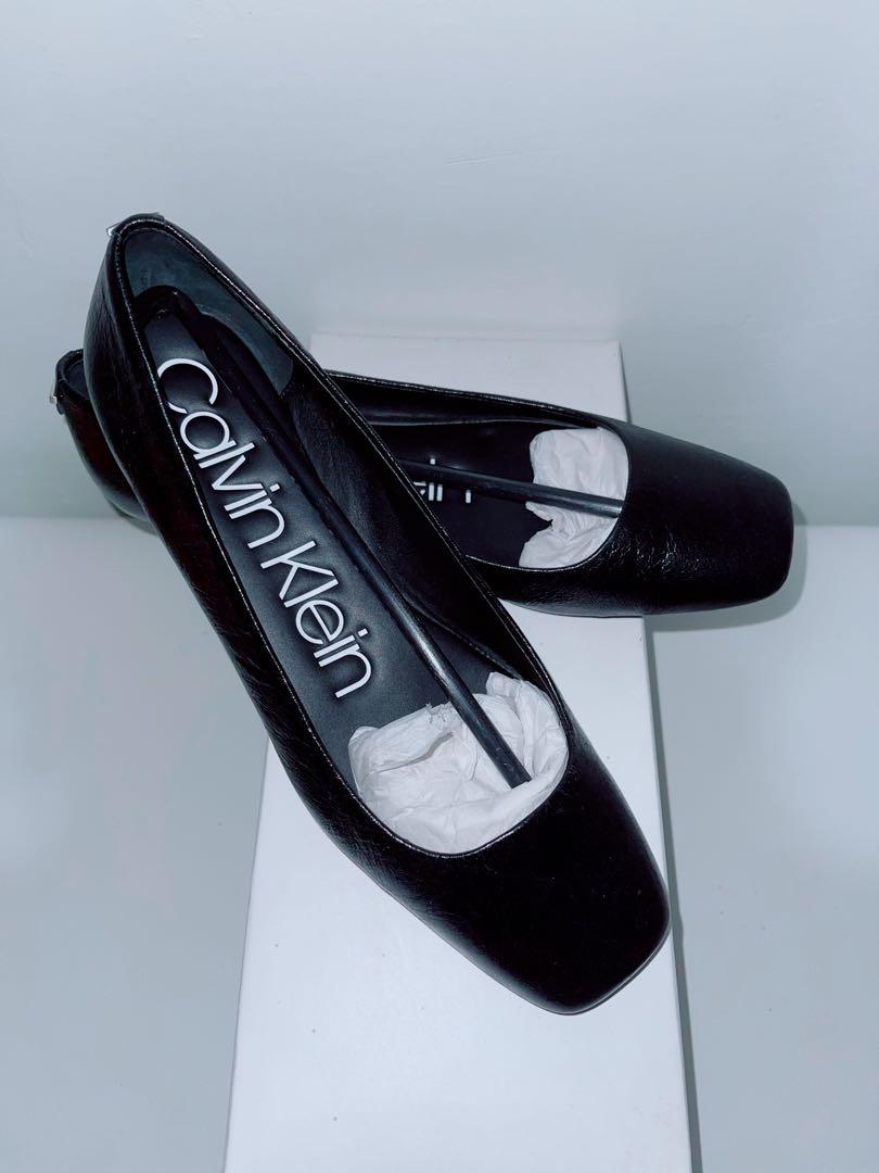 Calvin klein black flat shoes online